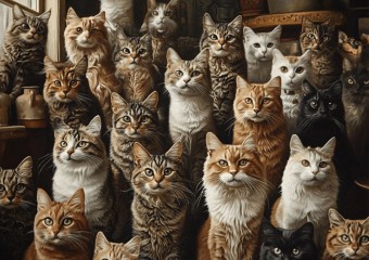 Знайди собаку серед котів за 7 секунд: цікава оптична ілюзія